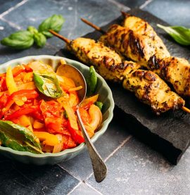 Grillatut kanavartaat ja italialainen peperonata